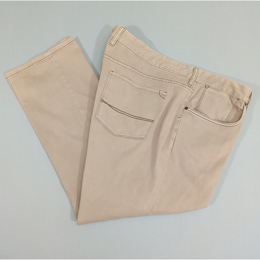 Tommy Bahama Authentic Mens 42x30 Khaki Tan Cotton Modal Stretch Straight Pants